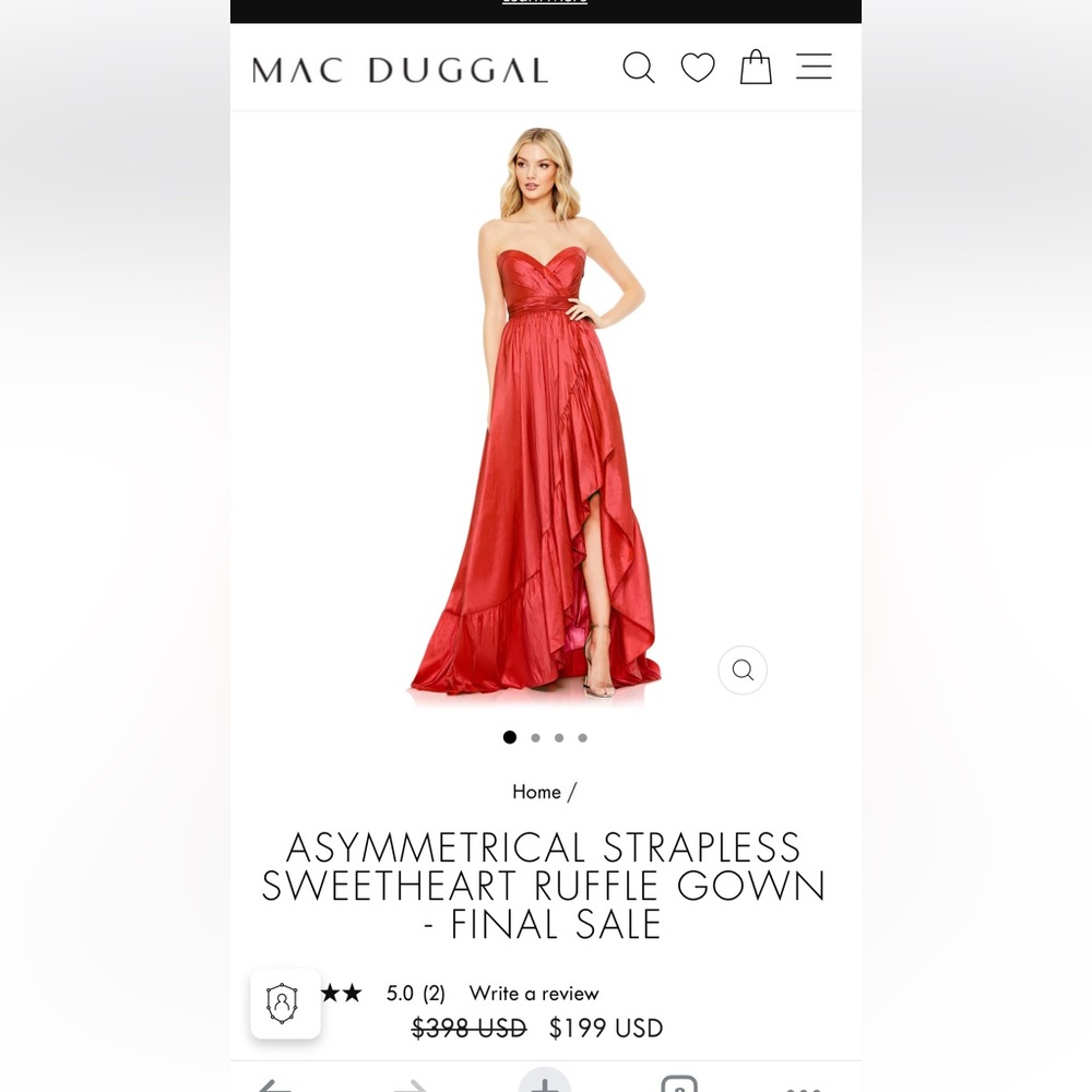 Asymmetrical strapless dress Mac Duggal